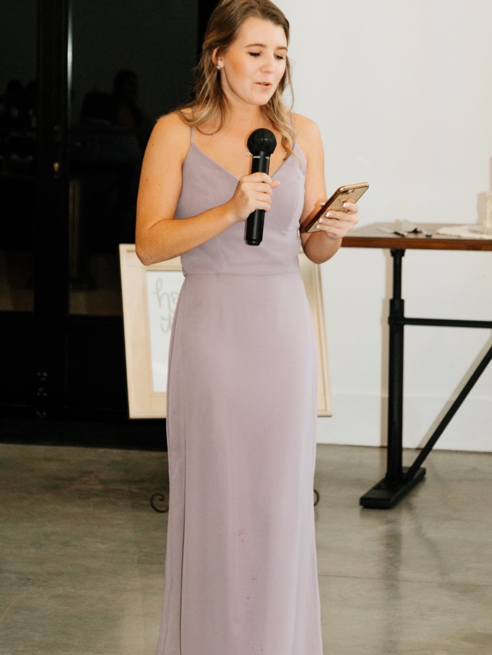 Sleeveless V-Neck Lavender Bridesmaid Dress